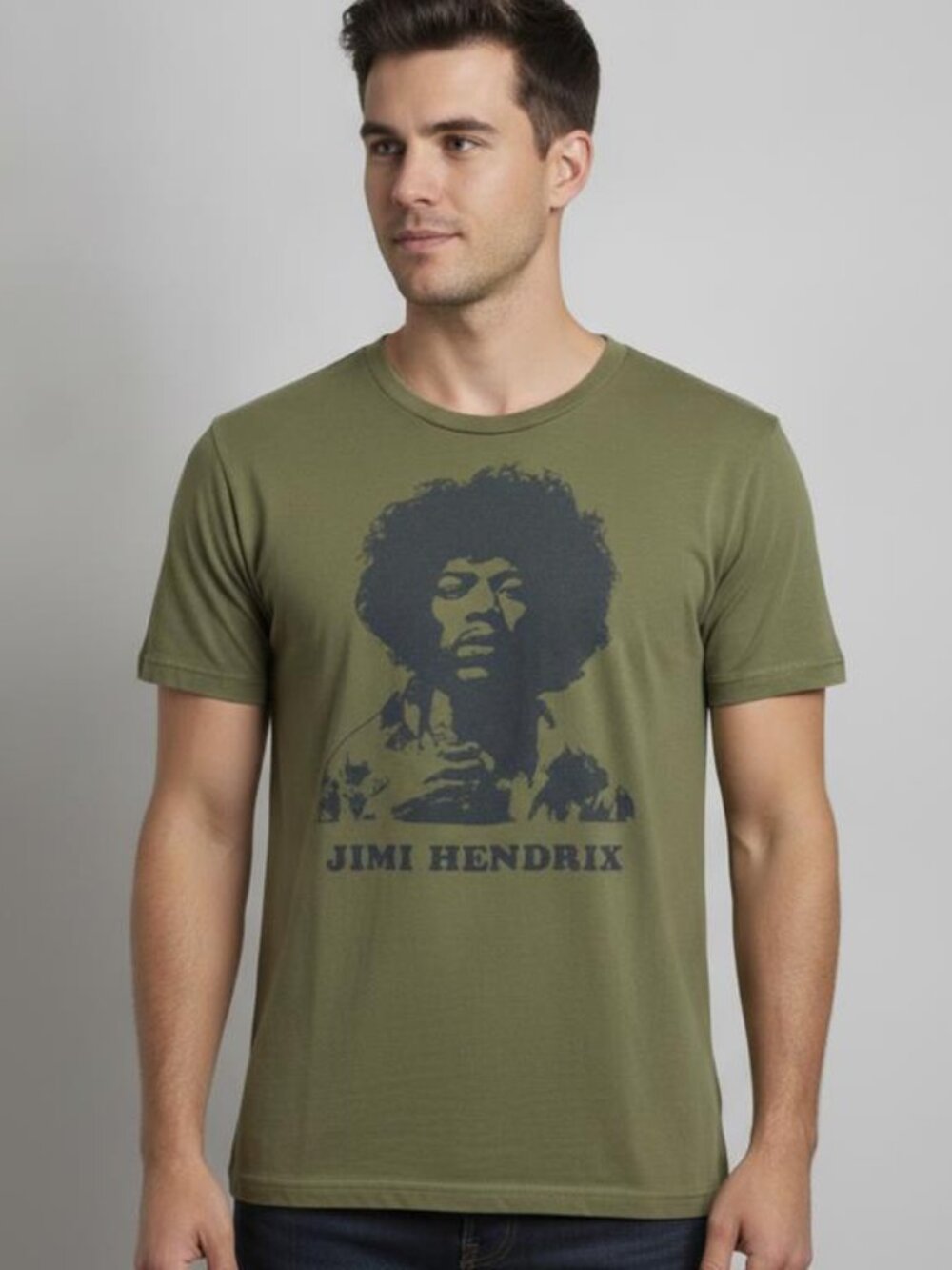 Trunk Ltd Jimi Hendrix Vintage T Shirt Y2K Band Graphic Tee Olive Green NWT S